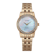 Citizen EM0773-54D Eco drive Crystal Gold PVD Steel Women's Watch - mzwatcheslk srilanka
